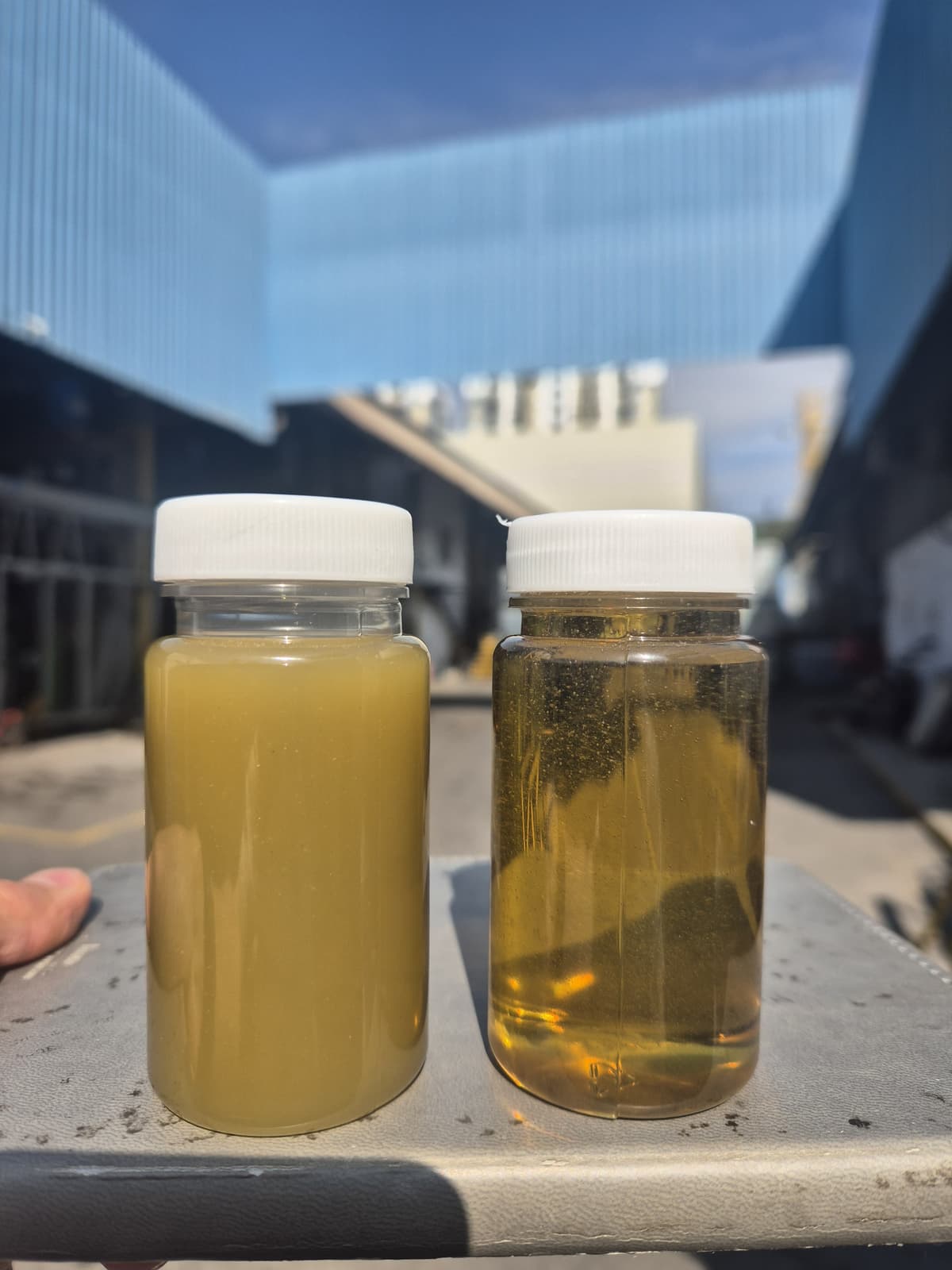 Comparativa de aceite contaminado vs aceite limpio - Hubame filtración